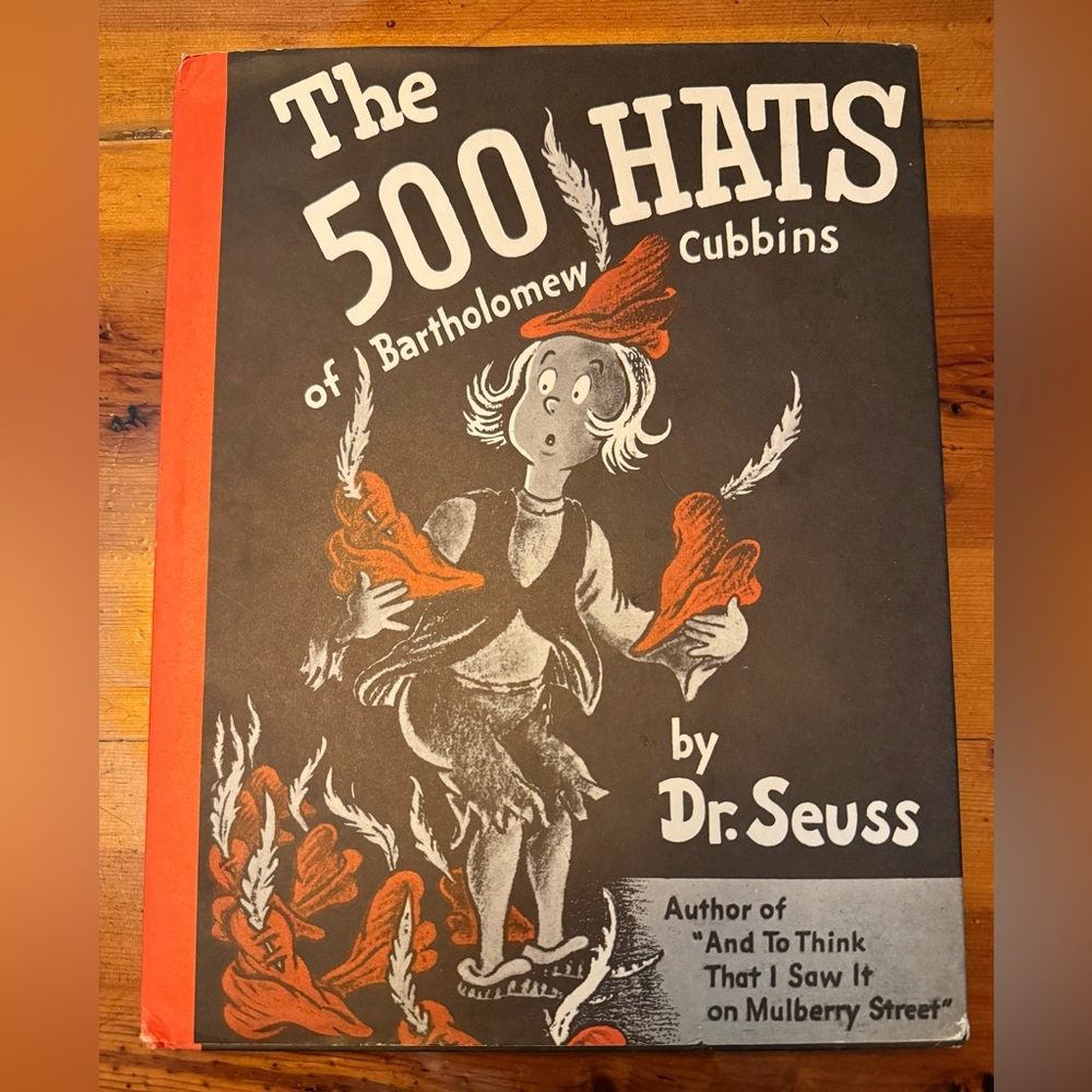 The 500 Hats Of Bartholomew Cubbins By Dr Seuss 1965 Reprint With Dust Jacket VG